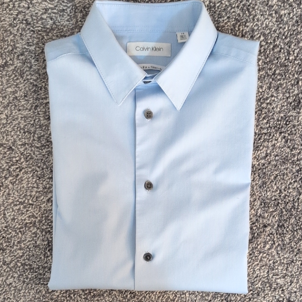 Calvin Klein Boys Size 14 or Size 16 Sky Blue Dress Shirt